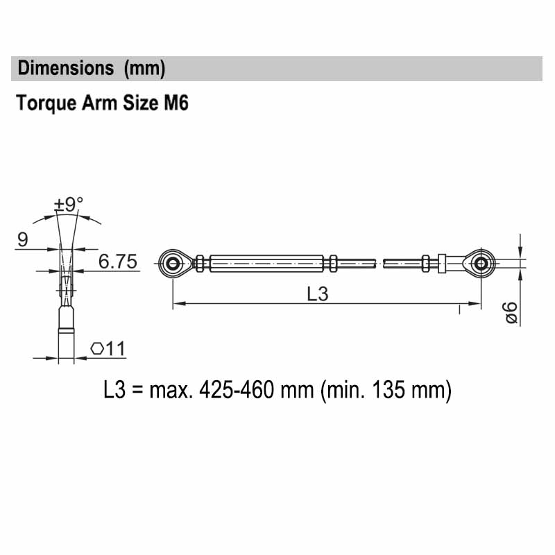 ET.51.1007L-M6 Torque Arm