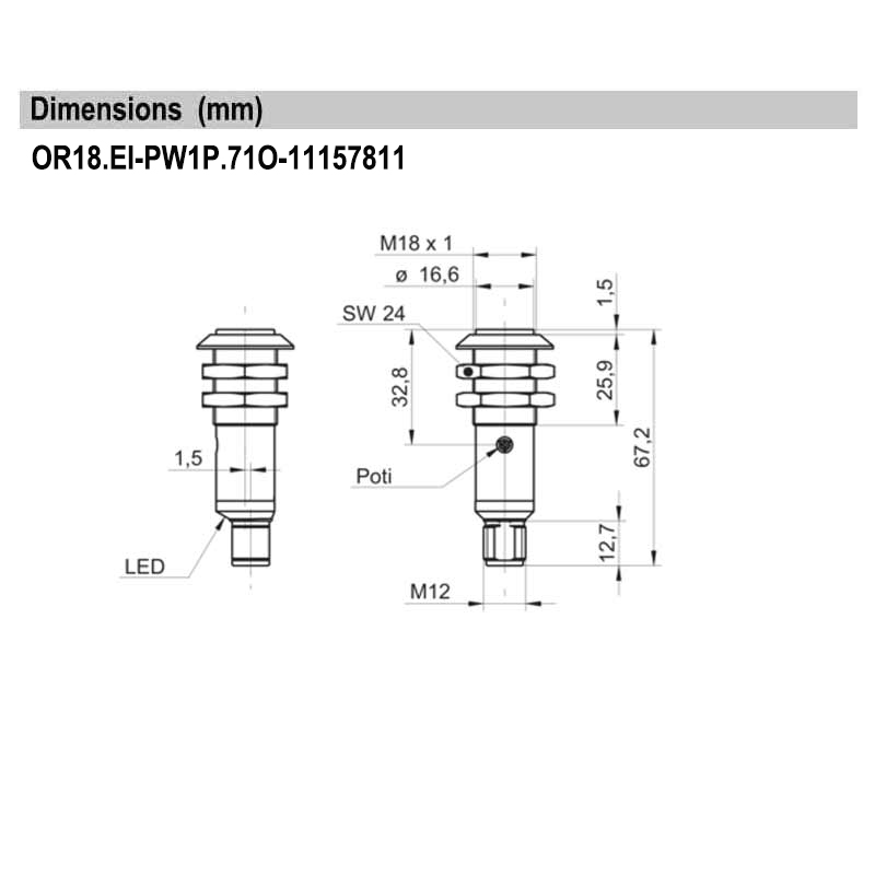 その他 w001 OR18.EI-PW1P.71O-11157811 - Baumer Through Beam Photelectric